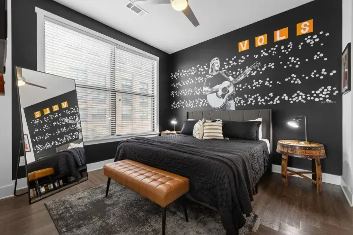 Relive Morgan Wallen's sold out concert series inside Neyland Stadium in this bedroom of our rental.