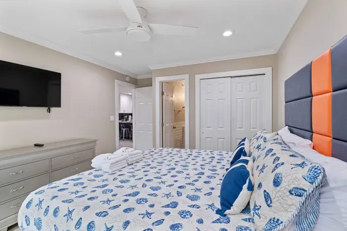 Smart TV installed on main bedroom