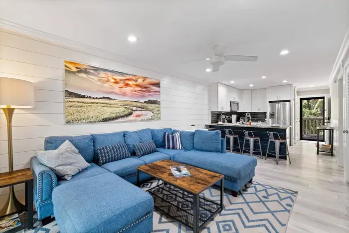 Living room with comfortable sofa for relaxation