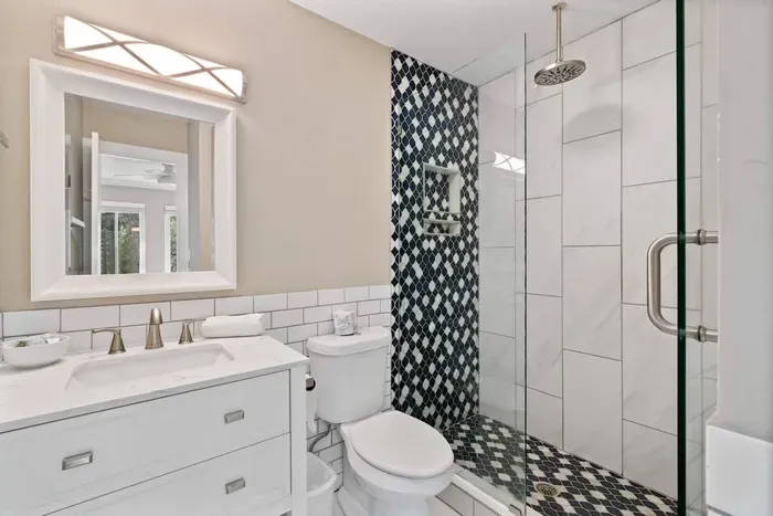 RAIN showered.  Ever experienced one?  Full Bathroom connected to main bedroom