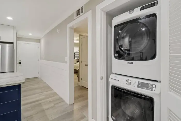 Full sized washer and dryer in the condo.
