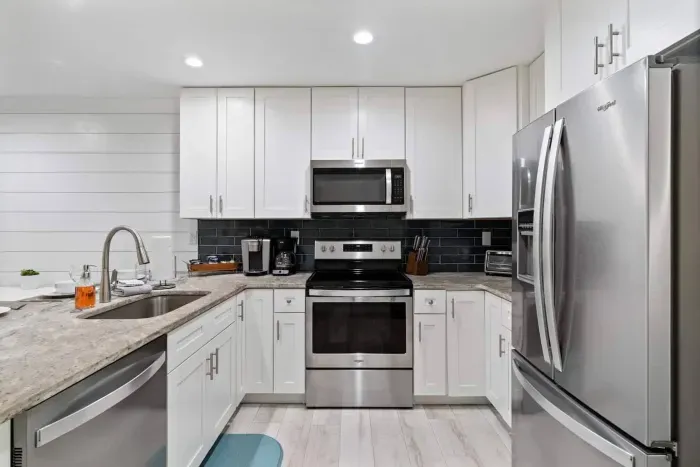 A classic white cabinet for storage spaces
