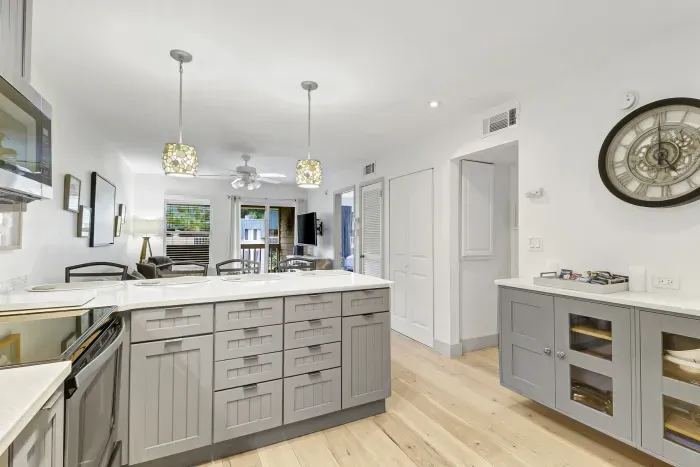 Bright open kitchen with spacious island and stylish modern finishes