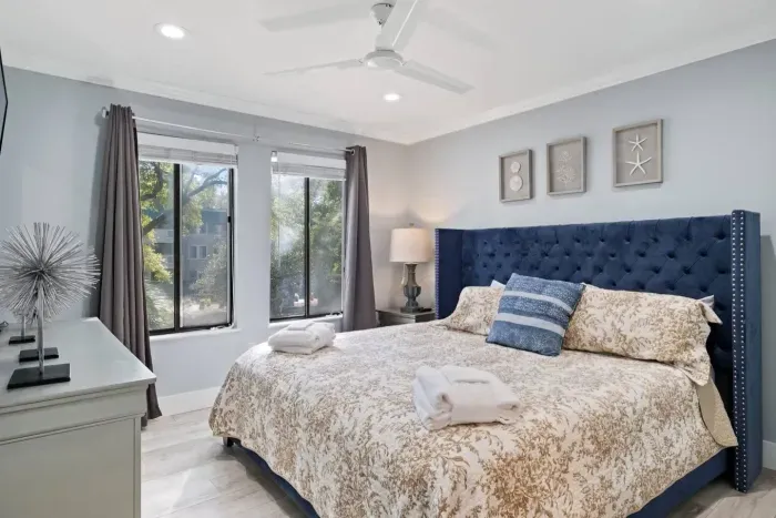 Main bedroom with large window.