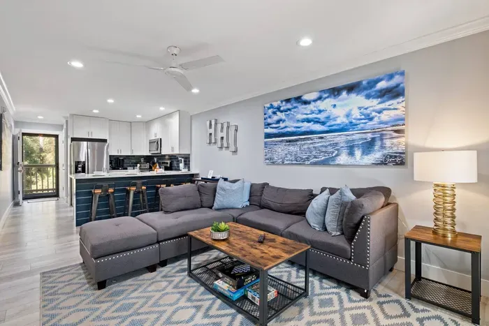 Hilton Head Island art perfect for this comfortable living room.