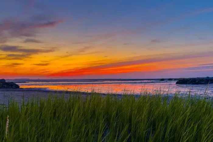 Colorful Sunset from the natural beach