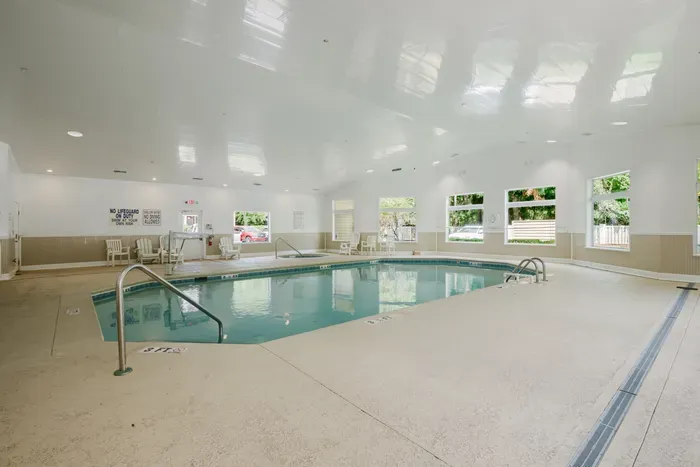 Our indoor facility is open year round and includes a pool, hot tub, and dry sauna.