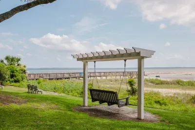 Sit a spell on the swings facing the Port Royal Sound close to the boardwalk.