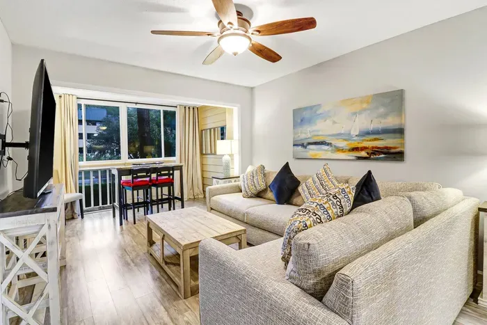 This living room is a haven of sophistication and convenience.