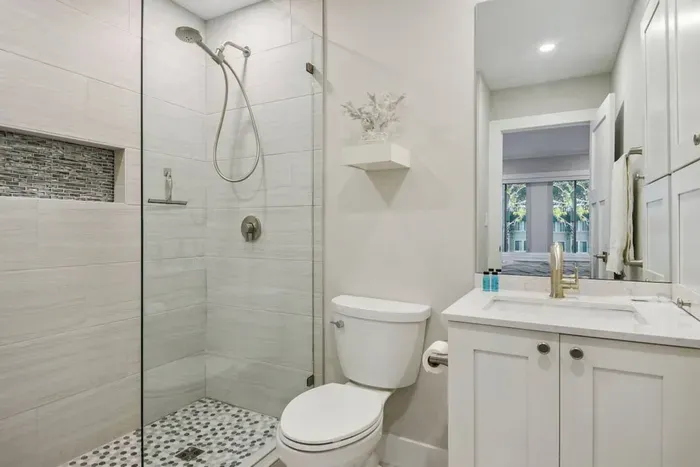 Bathroom connected to the primary bedroom