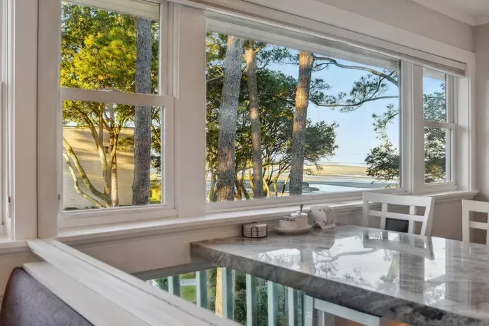 Large windows flood the space with natural light