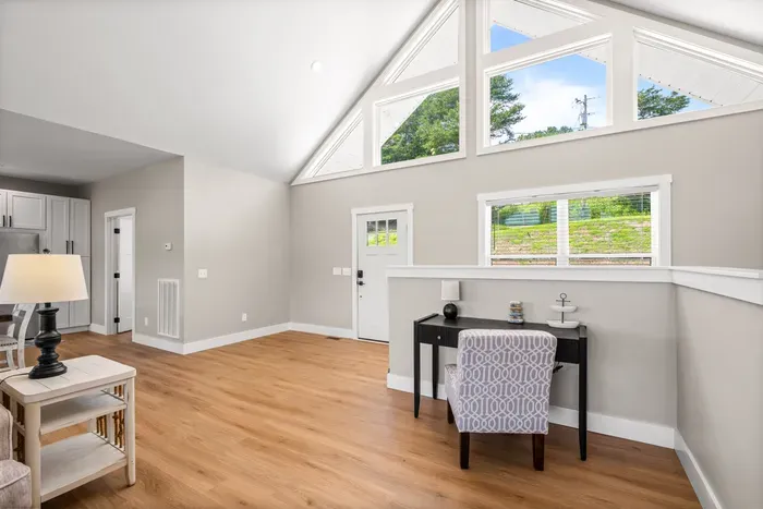 Keyless entry off the driveway, plus a quiet corner with a desk if someone has to answer one email.