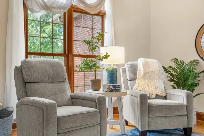 Quiet nook in the living room to sit and enjoy a cup of coffee or read a good book. :)