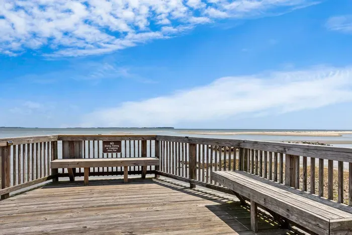 Wooden deck perfect of great beach view