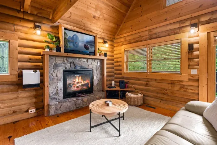 Relax and unwind while you sit by the fire or enjoy your favorite show