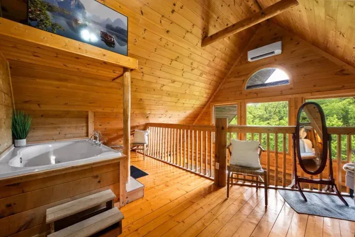 Enjoy your romantic retreat with a soak in the jacuzzi tub 