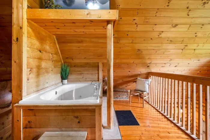 Soak in the Jacuzzi Tub in the loft 