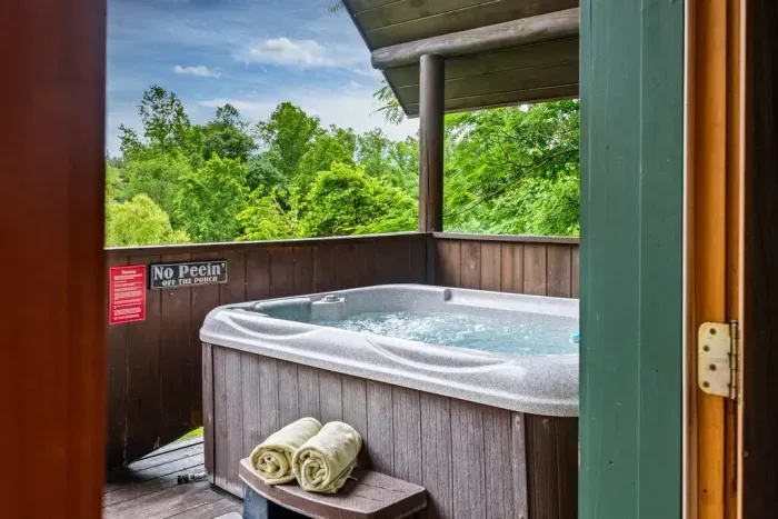 Soak your stressors away in the hot tub 