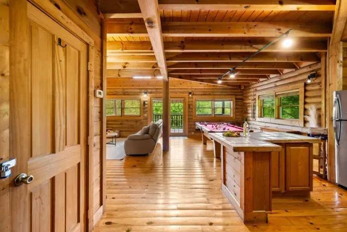 Large, open concept kitchen and living room 