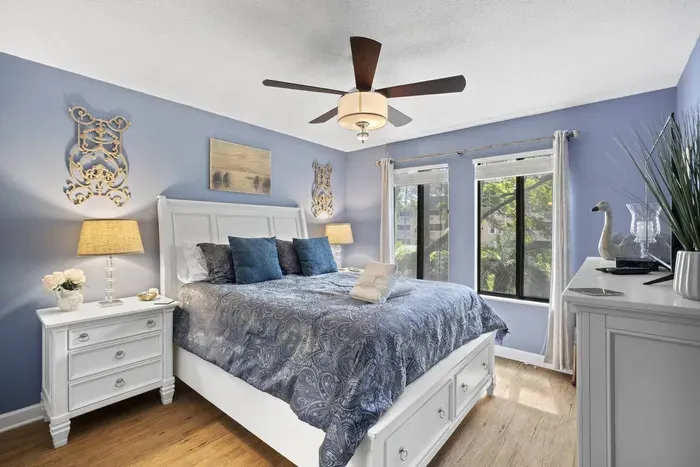 The natural light enters through large window