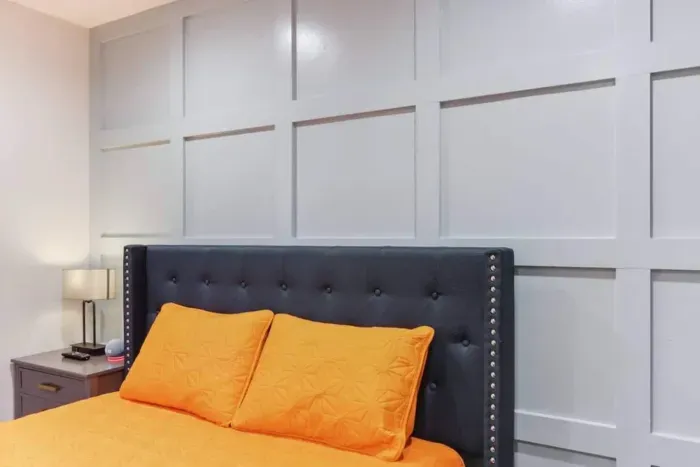 Plump pillows, and  the bed exudes comfort and invites a restful night's sleep