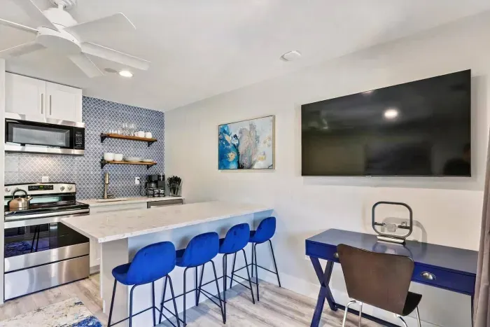 View of dining and kitchen area