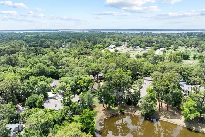 Calibogue Sound in the distance, with the stables and pastures in between.