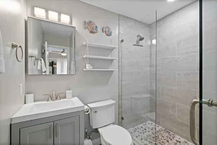 Bathroom connected to primary bedroom