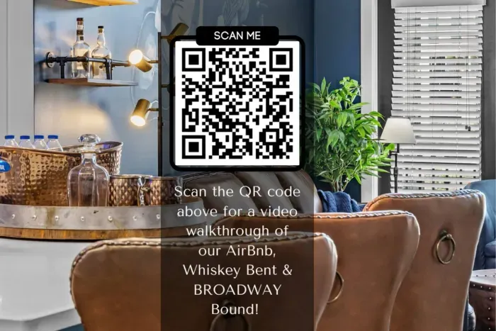 Want to see more?  Scan the QR code for a video walkthrough of Whiskey Bent & BROADWAY Bound!