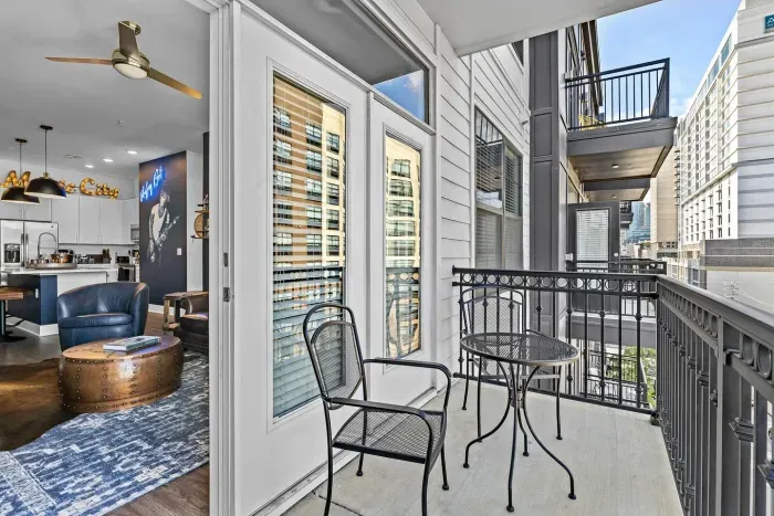 A room with a view.  Bridgestone Arena and Broadway is less than a few blocks away.