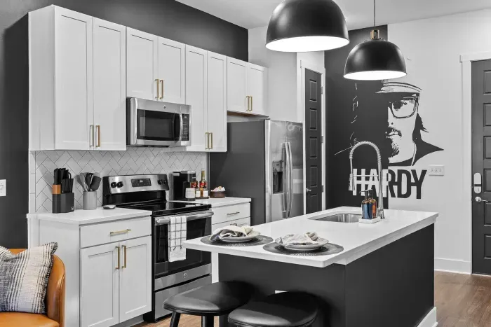 Our Tennessee Tipsy kitchen -- well stocked and prepared for your upcoming stay!