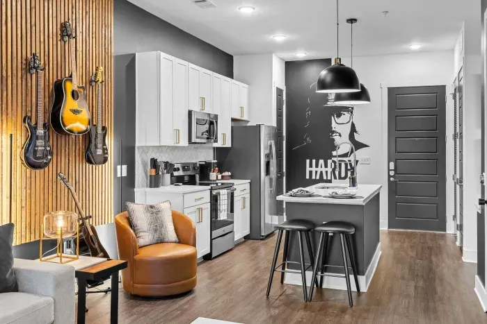 Our Tennessee Tipsy kitchen -- well stocked and prepared for your upcoming stay!