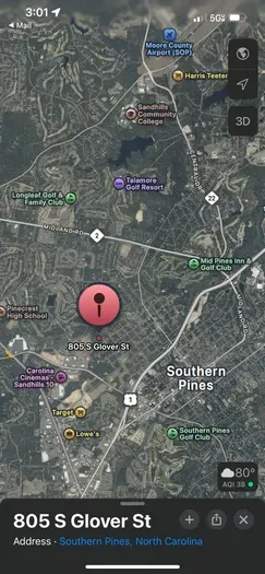 5-8 min drive to most venues & shopping in Southern Pines AND Pinehurst!!  Located 1/8mi from new elementary school/ ground area so your kids can utilize it when school is out.