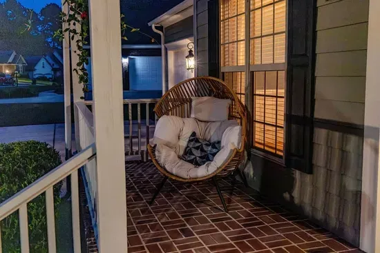 Nesting Chair on front porch will be your favorite getaway spot. 