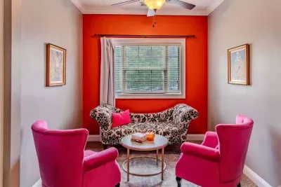 Relax with games, books, tea, company or just some alone time in this quirky, vibrant space.