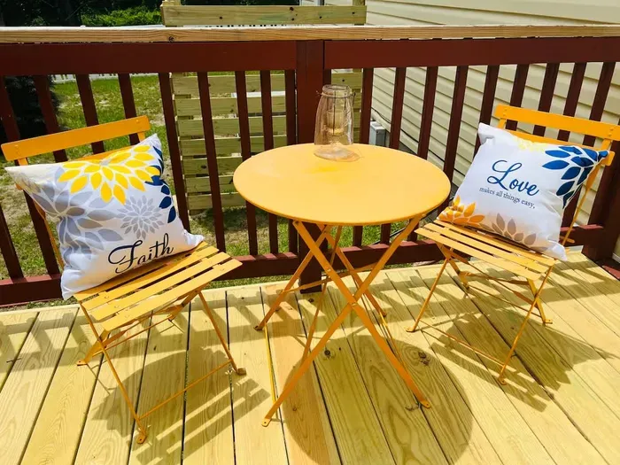 Bistro area on back patio