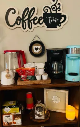 A second Coffee Bar area for couples located in the large master bedroom suite. Another coffee bar area is in the kitchen. 