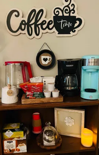 A second Coffee Bar area for couples located in the large master bedroom suite. Another coffee bar area is in the kitchen.