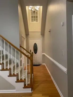 Front door view from living room.