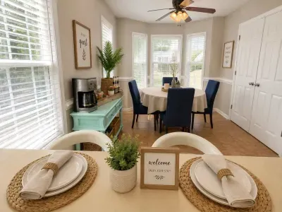 Kitchen bar has two areas.