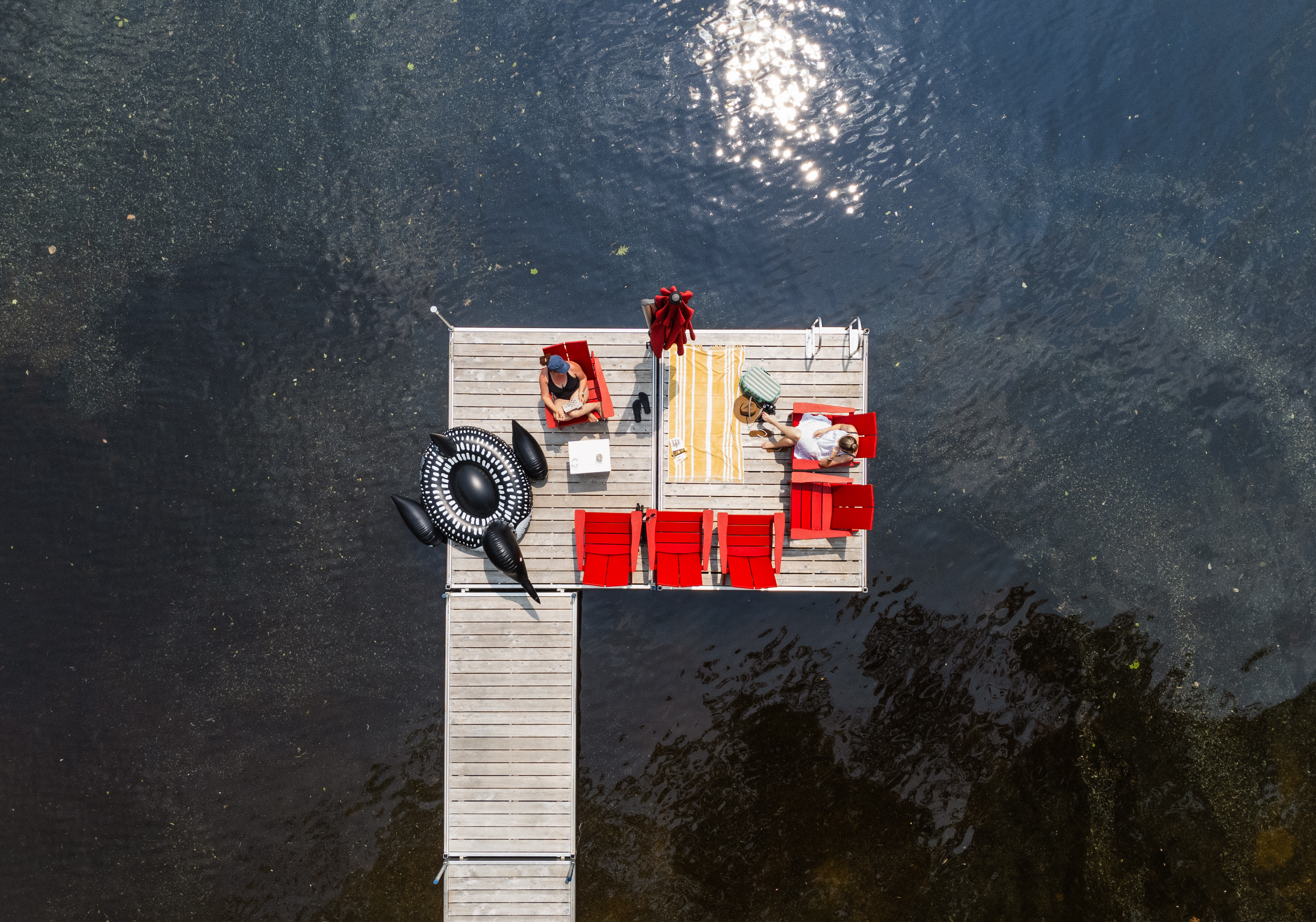 private dock at Birch Bay Lakehouse on Stewart Lake