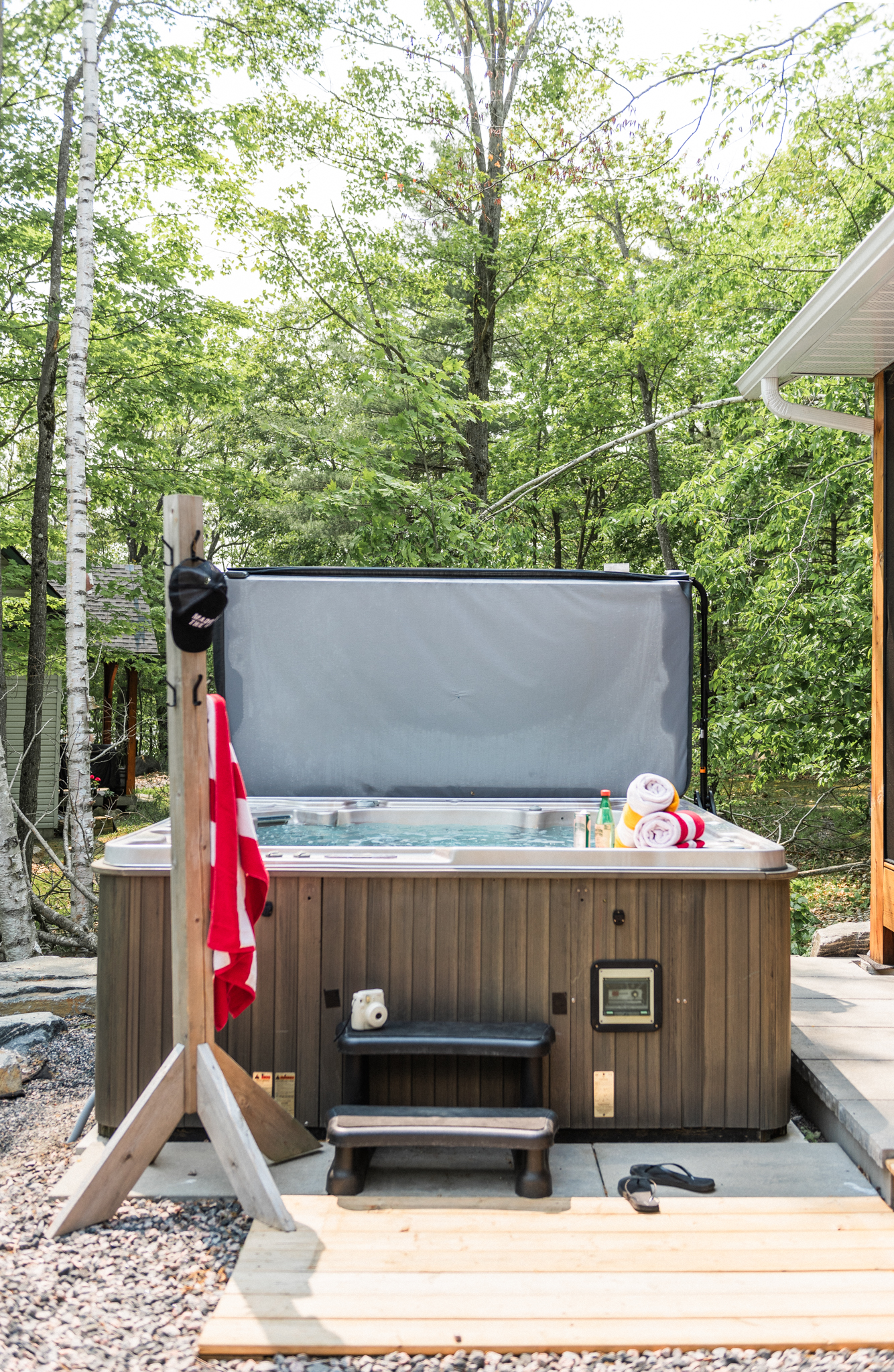 Year round hot tub at Birch Bay Lakehouse
