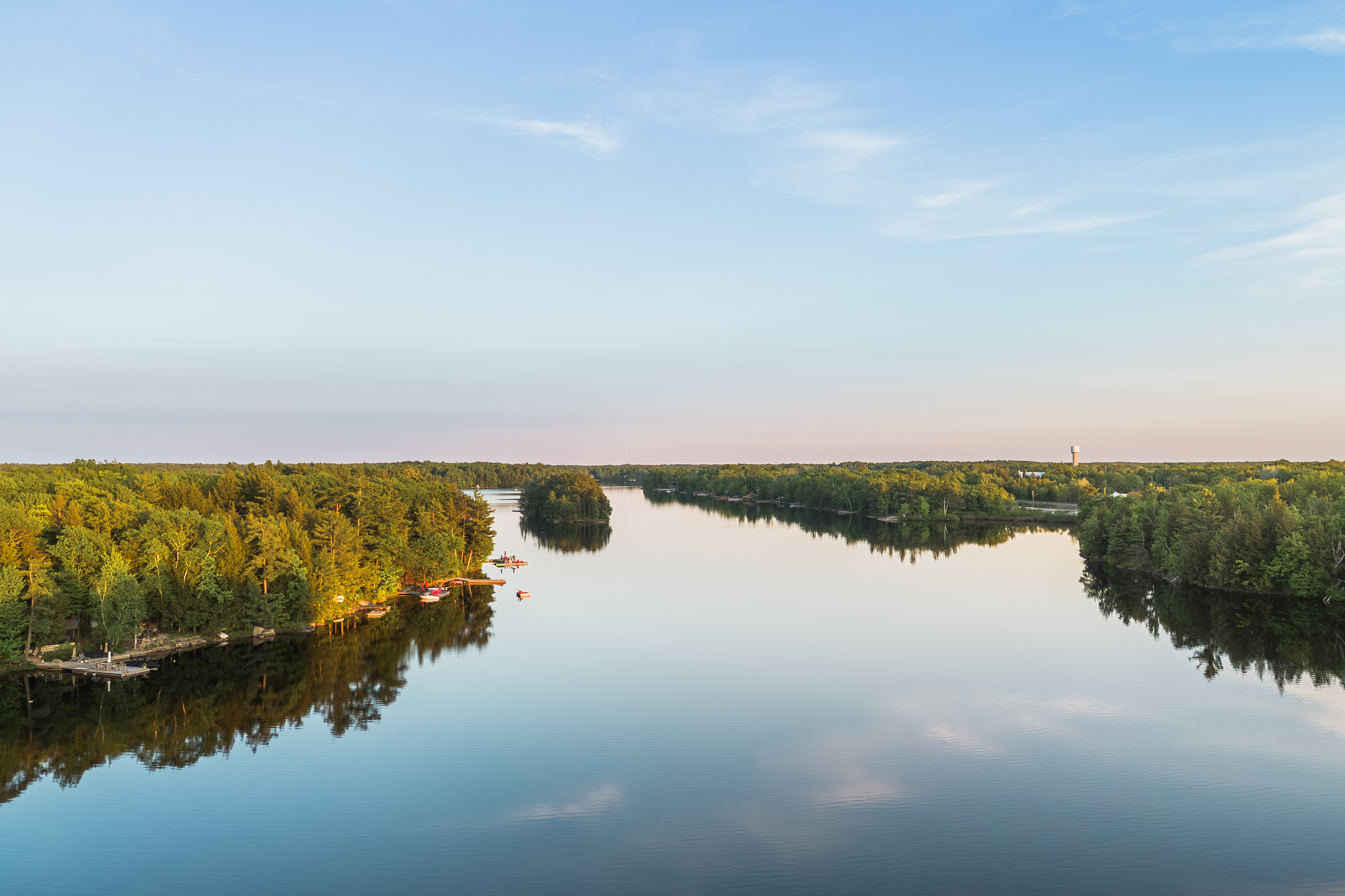 Scenic view of Stewart Lake in Muskoka
