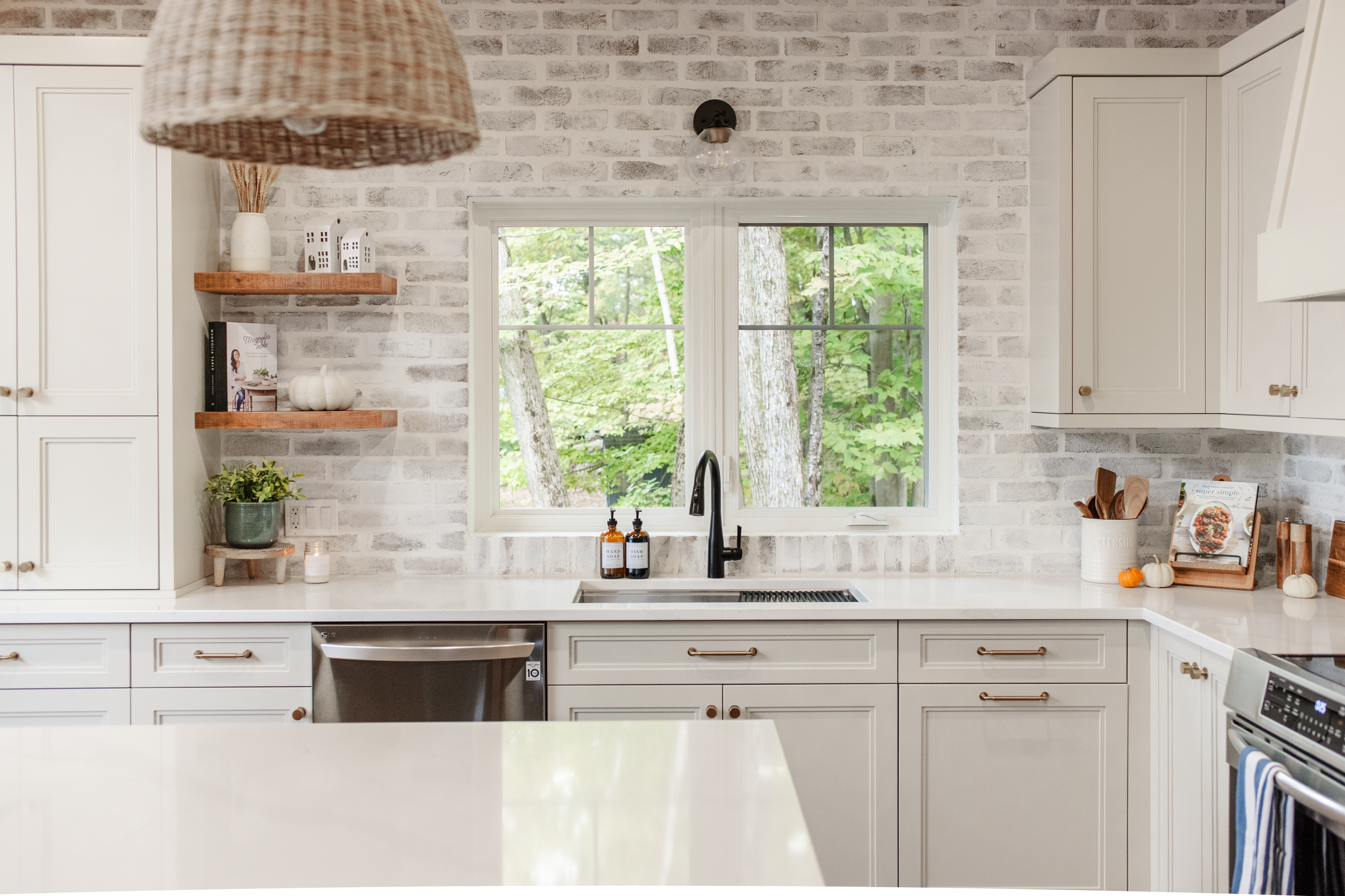 Bright Kitchen with lake views at Birch Bay Lakehouse