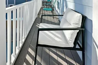 Poolside seating for relaxing afternoons