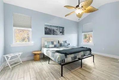 A cozy King 2nd bedroom on the ground level