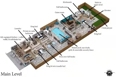 The floor plan gives a clear picture of how spacious and well laid out the home is, making it easy to imagine your stay here.