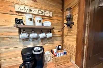 The coffee station quickly becomes part of your routine, where slow mornings start with a warm drink and quiet surroundings