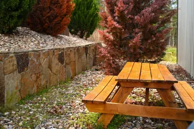 A simple outdoor picnic area perfect for relaxed meals, morning coffee, or enjoying the calm of this countryside setting