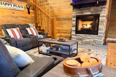 Evenings here feel extra cozy with the fireplace glowing and a comfortable space to unwind after a full day